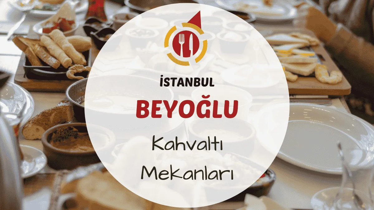 İstanbul Beyoğlu kahvaltı mekanlarını gösteren tarihi sokaklarda veya bohem bir kafede kurulmuş serpme kahvaltı masası görseli