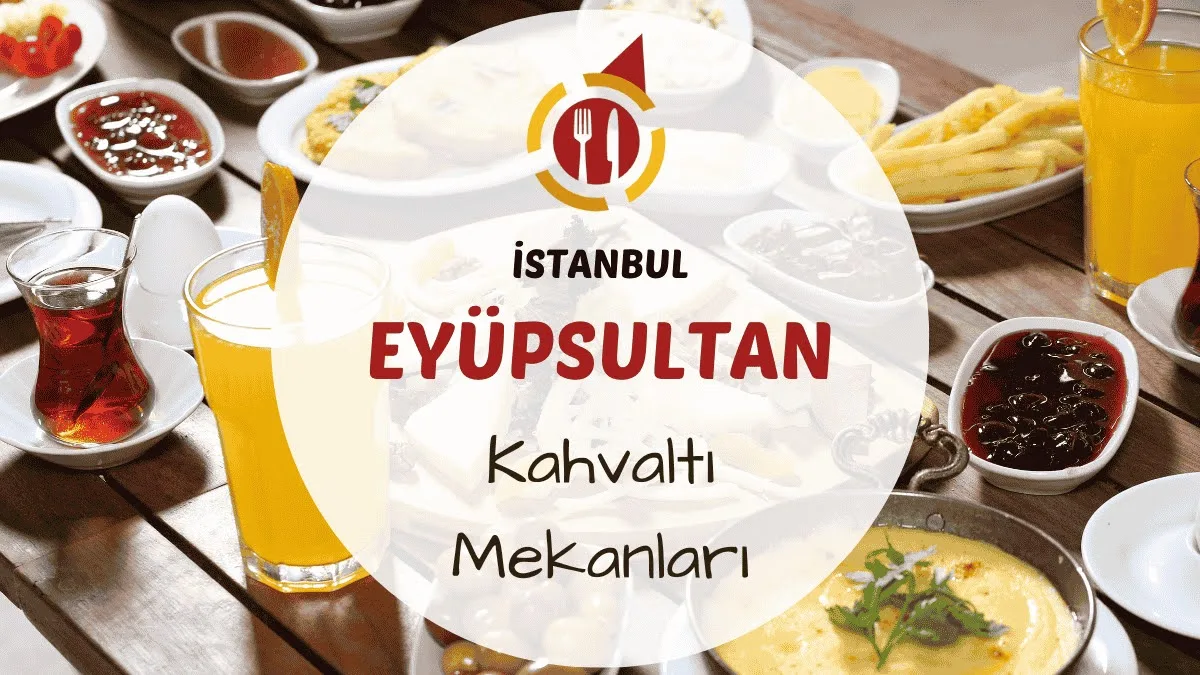 İstanbul Eyüpsultan kahvaltı mekanlarını gösteren Haliç manzaralı, açık havada kurulmuş serpme kahvaltı masası görseli