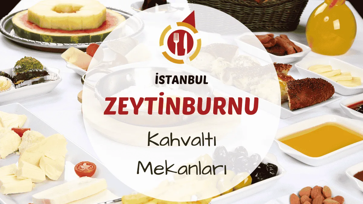 İstanbul Zeytinburnu kahvaltı mekanlarını gösteren şehir manzaralı serpme kahvaltı masası, sıcak simit, peynir ve zeytin çeşitleriyle hazırlanmış görsel