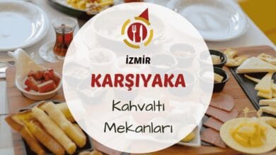 İzmir Karşıyaka kahvaltı mekanlarını gösteren deniz kenarında kurulmuş serpme kahvaltı masası görseli