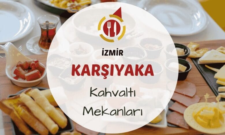 İzmir Karşıyaka kahvaltı mekanlarını gösteren deniz kenarında kurulmuş serpme kahvaltı masası görseli